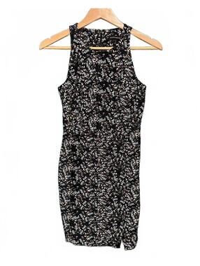 Banana Republic Bi-Stretch Racer Neck Floral Sheath Boho  Midi Dress Size 4P